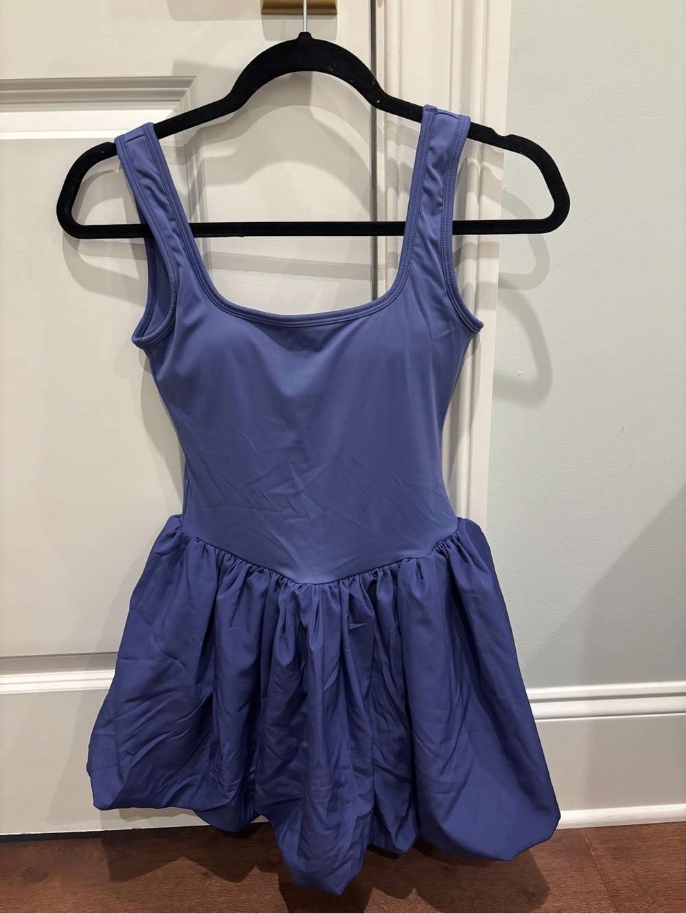 Sleeveless Scoop Neck Athletic Dress in Periwinkle Blue